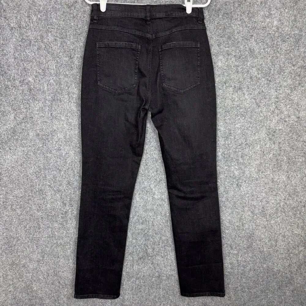 CAbi Jeans Womens Size 8 Black  Exposed Buttons Straight #4149 - Picture 2 of 11